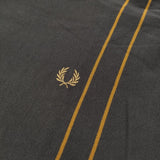 FRED PERRY 鹿の子 ストライプTシャツ FZ1950 サイズL 半袖Ｔシャツ カットソー チャコールグレー メンズ フレッドペリー【中古】6-0501S♪