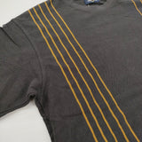 FRED PERRY 鹿の子 ストライプTシャツ FZ1950 サイズL 半袖Ｔシャツ カットソー チャコールグレー メンズ フレッドペリー【中古】6-0501S♪