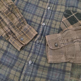 Rebuild by Needles Flannel Shirt 定価23100円 パッチワーク 再構築 フランネル NS305 長袖シャツ カーキ ブラウン メンズ リビルドバイニードルス【中古】6-0523T∞