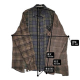 Rebuild by Needles Flannel Shirt 定価23100円 パッチワーク 再構築 フランネル NS305 長袖シャツ カーキ ブラウン メンズ リビルドバイニードルス【中古】6-0523T∞