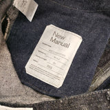 New Manual ニューマニュアル LV MCQUEEN PANTS #022 センタープレススラックス 日本製 サイズ31 デニムパンツ ネイビー メンズ【中古】6-0412G∞