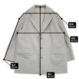 ANSNAM over jacket 定価165000円 サイズ02 AN25AW04-3-02 ウール テーラードジャケット 25AW グレー メンズ アンスナム【中古】6-0219T♪