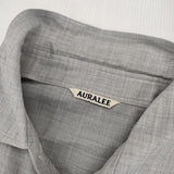 AURALEE SHEER WOOL SILK SHIRTS A22SS01WS サイズ5 シアー 長袖シャツ グレー メンズ オーラリー【中古】6-0523M∞
