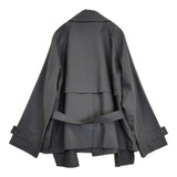 Blanc YM Short trench coat サイズM 日本製 ウール ショート トレンチコート チャコールグレー メンズ ブランワイエム【中古】6-0908T♪