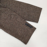 adam et Rope GWV-15040-B サイズL ハードクロス ノーカラージャケット ブラウン マルチカラー メンズ アダムエロペ【中古】6-0817T∞