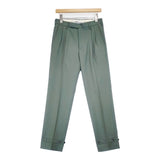 DAIRIKU Deck Detail Wool Slacks 20AW-B-2 センタープレススラックス サイズM ウール パンツ グリーン メンズ ダイリク【中古】6-0817T∞