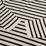 Yonetomi WAVE COTTON BASQUE KNIT CREW NECK P/O 定価17600円 サイズ4 長袖Ｔシャツ カットソー ロンＴ ホワイト ネイビー メンズ ヨネトミ/米富繊維【中古】6-0320M♪