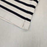Yonetomi WAVE COTTON BASQUE KNIT CREW NECK P/O 定価17600円 サイズ4 長袖Ｔシャツ カットソー ロンＴ ホワイト ネイビー メンズ ヨネトミ/米富繊維【中古】6-0320M♪
