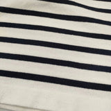 Yonetomi WAVE COTTON BASQUE KNIT CREW NECK P/O 定価17600円 サイズ4 長袖Ｔシャツ カットソー ロンＴ ホワイト ネイビー メンズ ヨネトミ/米富繊維【中古】6-0320M♪