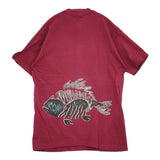 BRONZ AGE ブロンズエイジ スカルフィッシュ 90年代 USA製 サイズL 半袖Ｔシャツ カットソー レッド メンズ【中古】6-0501S♪