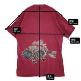 BRONZ AGE ブロンズエイジ スカルフィッシュ 90年代 USA製 サイズL 半袖Ｔシャツ カットソー レッド メンズ【中古】6-0501S♪