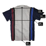 Rebuild by Needles 再構築 リメイク サイズS 半袖Ｔシャツ カットソー グレー ネイビー メンズ リビルドバイニードルス【中古】6-0501S♪