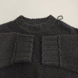 Sacai Knit Pullover 定価71500円 24-03330M サイズ3 コットン クルーネック セーター ニット 24SS ブラック メンズ サカイ【中古】6-0314T♪