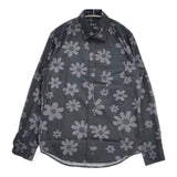 nano universe nano base フラワープリント 花柄 長袖シャツ ブラック グレー メンズ ナノユニバース【中古】6-0702M∞