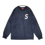 Supreme S LOGO刺繍 トレーナー サイズL 裏起毛 カナダ製 スウェット ネイビー メンズ シュプリーム【中古】6-0523T∞