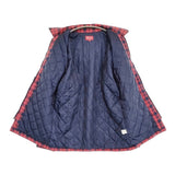 Supreme 中綿ジャケット 裏地キルティング サイズXL チェック フード着脱 2way ブルゾン レッド ネイビー メンズ シュプリーム【中古】6-0925T♪