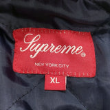 Supreme 中綿ジャケット 裏地キルティング サイズXL チェック フード着脱 2way ブルゾン レッド ネイビー メンズ シュプリーム【中古】6-0925T♪