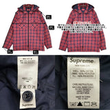 Supreme 中綿ジャケット 裏地キルティング サイズXL チェック フード着脱 2way ブルゾン レッド ネイビー メンズ シュプリーム【中古】6-0925T♪