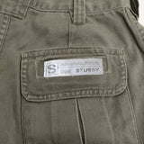 STUSSY OLD STUSSY 90S USA製 サイズM 刺繍 ショートパンツ ハーフパンツ ショーツ カーキ メンズ ステューシー【中古】6-0314S♪