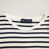 SAINT JAMES クルーネック フランス製 ボーダー 長袖Ｔシャツ カットソー ロンＴ ホワイト ネイビー レディース セントジェームス【中古】6-0511M△