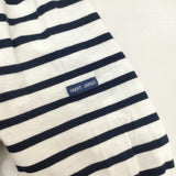 SAINT JAMES クルーネック フランス製 ボーダー 長袖Ｔシャツ カットソー ロンＴ ホワイト ネイビー レディース セントジェームス【中古】6-0511M△