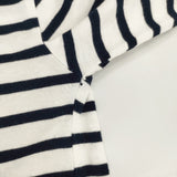 SAINT JAMES クルーネック フランス製 ボーダー 長袖Ｔシャツ カットソー ロンＴ ホワイト ネイビー レディース セントジェームス【中古】6-0511M△