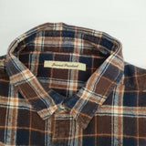 JOURNAL STANDARD ネルシャツ チェック コットン サイズL 長袖シャツ ブラウン ネイビー メンズ ジャーナルスタンダード【中古】6-1008T∞