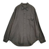 YLEVE 新品 VISCOSE LINEN SHIRT サイズ4 定価33000円 170-5150020 長袖シャツ 25SS チャコールグレー メンズ イレーヴ【中古】6-0328M♪