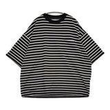 marka BORDER TEE COMPACT天竺 サイズ2 定価13200円 M21B-06CS01B 半袖Ｔシャツ カットソー ブラック ホワイト メンズ マーカ【中古】6-0512S♪