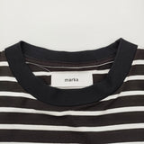 marka BORDER TEE COMPACT天竺 サイズ2 定価13200円 M21B-06CS01B 半袖Ｔシャツ カットソー ブラック ホワイト メンズ マーカ【中古】6-0512S♪