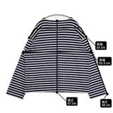 ORCIVAL ワイド フレンチバスクシャツ サイズ4 ボーダー 長袖Ｔシャツ カットソー ロンＴ ネイビー オフホワイト メンズ オーシバル/オーチバル【中古】6-0610M∞