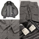hiromichi nakano ドット サイズL スーツ ジャケット パンツ スラックス セットアップ グレー メンズ ヒロミチナカノ【中古】6-0512M♪