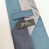 Brilla シルク 日本製 ネクタイ ネイビー グレー メンズ ブリッラ【中古】6-0615G◎