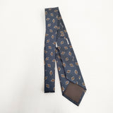 UNITED ARROWS シルク 柄 日本製 ネクタイ ネイビー ブラウン メンズ ユナイテッドアローズ【中古】6-0615G◎