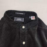 SHIPS/IKE BEHAR ワイドコーデュロイ バンドカラーシャツ 定価25960円 長袖シャツ ブラック メンズ シップス/アイクベーハー【中古】6-1008T∞
