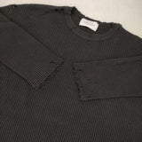 UNUSED US2278 Damage long sleeve thermal 定価26400円 サーマル ダメージ加工 長袖Ｔシャツ カットソー ロンＴ ブラック メンズ アンユーズド【中古】6-0610M∞