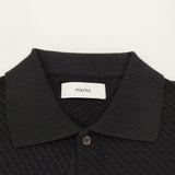 marka ORGANIC COTTON TWIST YARN SKIPPER KNIT サイズ2 定価35200円 M25B06SW01B ニット ポロシャツ 25SS ブラック メンズ マーカ【中古】6-0512S♪