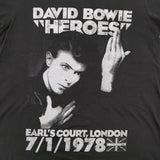 DAVID BOWIE HEROES バンドT バンT デヴィッドボウイ サイズS 半袖Ｔシャツ カットソー ブラック メンズ【中古】6-0512S♪