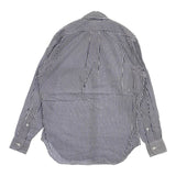 INDIVIDUALIZED SHIRTS ボタンダウン 切替 ストライプ 長袖シャツ ブルー ホワイト メンズ インディビジュアライズドシャツ【中古】6-0725M∞