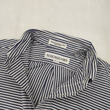 INDIVIDUALIZED SHIRTS ボタンダウン 切替 ストライプ 長袖シャツ ブルー ホワイト メンズ インディビジュアライズドシャツ【中古】6-0725M∞