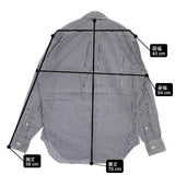 INDIVIDUALIZED SHIRTS ボタンダウン 切替 ストライプ 長袖シャツ ブルー ホワイト メンズ インディビジュアライズドシャツ【中古】6-0725M∞