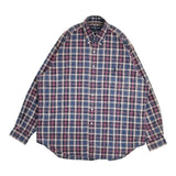 RALPH LAUREN BIG SHIRT ボタンダウン サイズL BD チェック 長袖シャツ 90s ネイビー レッド メンズ ラルフローレン【中古】6-0610M∞