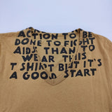 Maison Martin Margiela エイズTシャツ S S30GC9998 Vネック 半袖Ｔシャツ カットソー 12SS ベージュ メンズ メゾンマルタンマルジェラ【中古】6-0512S♪