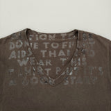 Maison Martin Margiela エイズTシャツ S S30GC9994 Vネック 半袖Ｔシャツ カットソー 12SS ブラウン メンズ メゾンマルタンマルジェラ【中古】6-0512S♪