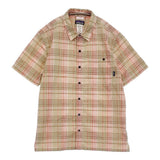 patagonia HOONMIN シアサッカー 53002 サイズL 半袖シャツ ベージュ オレンジ メンズ パタゴニア【中古】6-0512S♪
