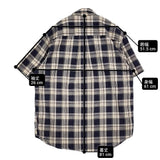 Eddie Bauer ボタンダウンシャツ サイズM チェック 半袖シャツ ネイビー ホワイト メンズ エディー・バウアー【中古】6-0512S♪