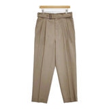山内 ウールポリ 強撚ライトツイル ツータックパンツ 定価62920円 24166-wp サイズ4 パンツ 24SS ベージュ メンズ 山内【中古】6-0711G∞