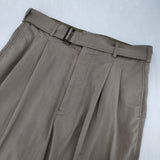 山内 ウールポリ 強撚ライトツイル ツータックパンツ 定価62920円 24166-wp サイズ4 パンツ 24SS ベージュ メンズ 山内【中古】6-0711G∞
