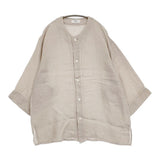 marka BASE BALL SHIRT - 60/- ORGANIC LINEN サイズ2 M23B-10SH01B リネン 七分袖 シャツ ベージュ メンズ マーカ【中古】6-0512M♪