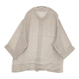 marka BASE BALL SHIRT - 60/- ORGANIC LINEN サイズ2 M23B-10SH01B リネン 七分袖 シャツ ベージュ メンズ マーカ【中古】6-0512M♪